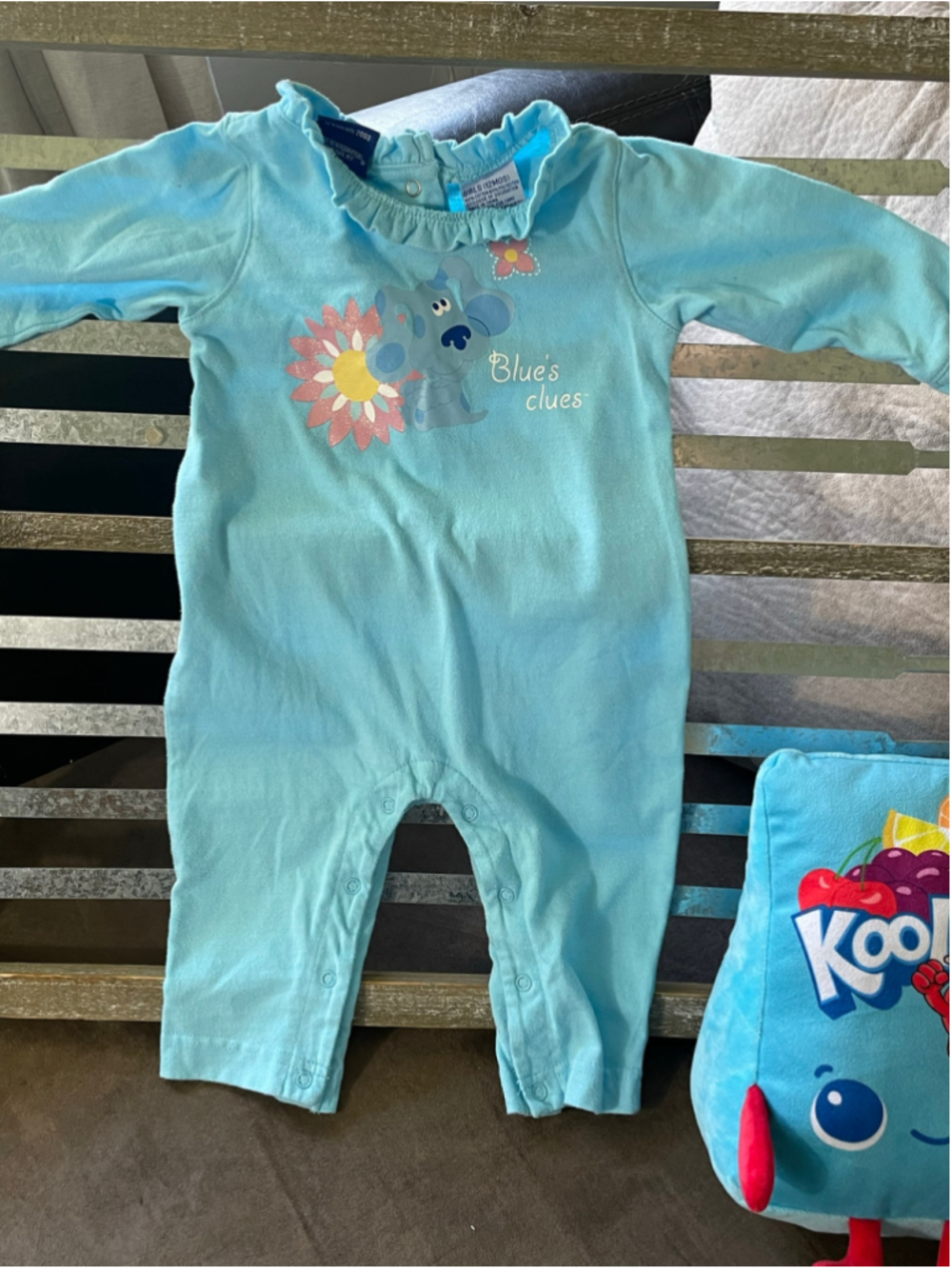 Vtg 2003 Blue's Clues Blue Long Sleeve Romper Y2k nostalgia 12 Months